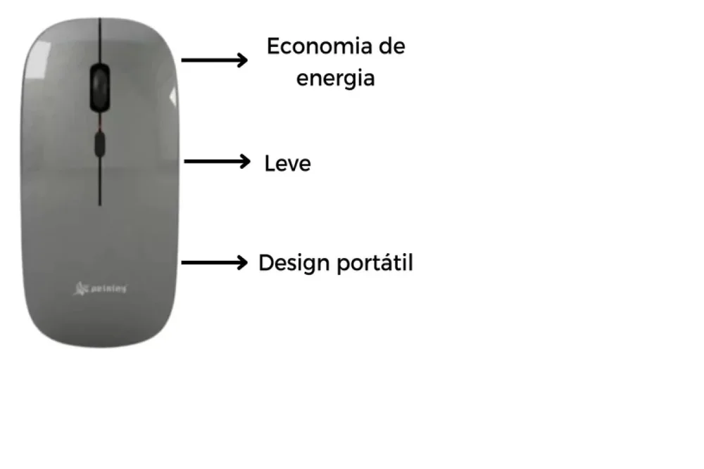 Imagem 2 de 3 do produto Mouse Sem Fio Recarregável 10m 1200 Dpi