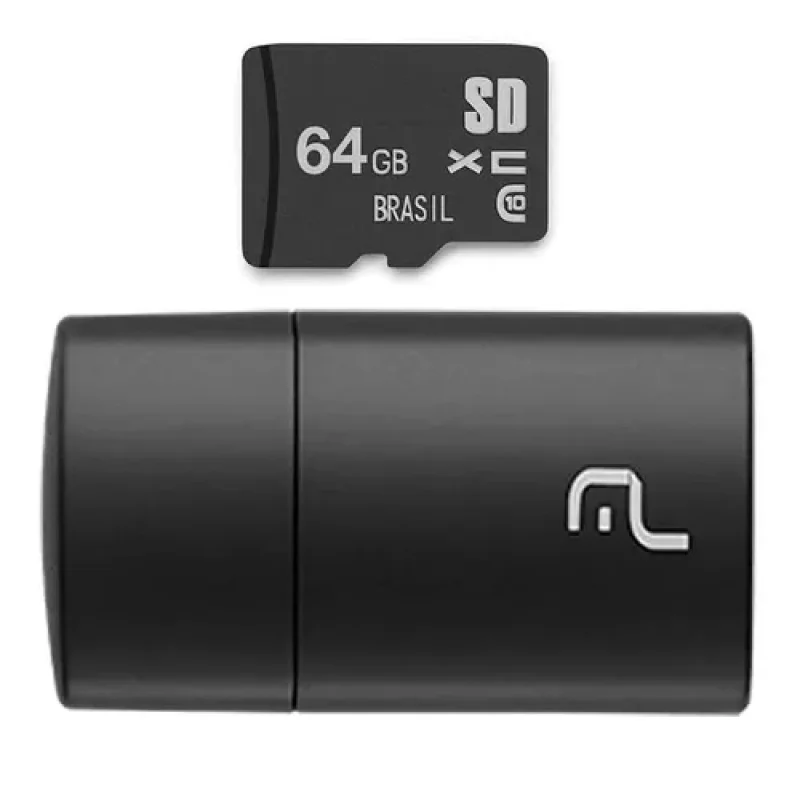 Imagem 2 de 4 do produto Pen Drive 2x1 Mc164 Leitor Usb + Micro Sd 64gb