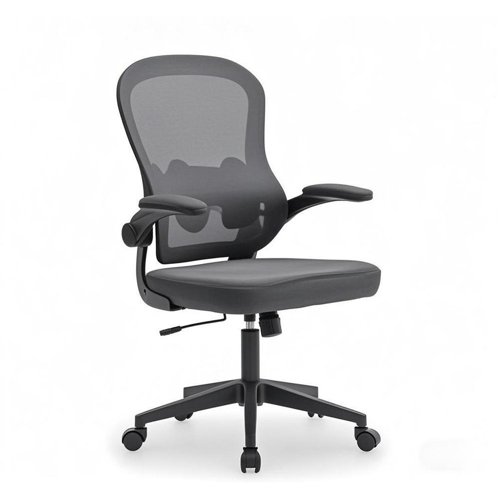 Cadeira De Escritório Executiva Base Preta Com Rodinha Fortt Linea Cinza -csf20-cz