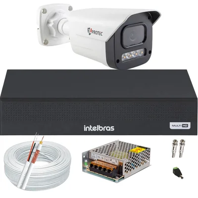 Kit 1 Câmera 1080p Full Color C/áudio Dvr Intelbras 4ch S/hd