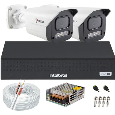 Kit 2 Câmeras 1080p Full Color C/áudio Dvr Intelbras 4ch S/hd