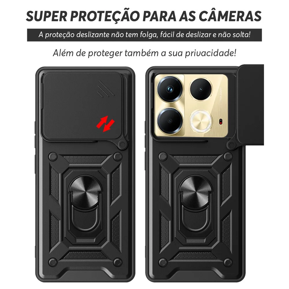 Imagem 4 de 5 do produto Capa Militar P/ Infinix Note 40 5g - Capinha Case Protetora Anti Impacto Queda Armadura Resistente