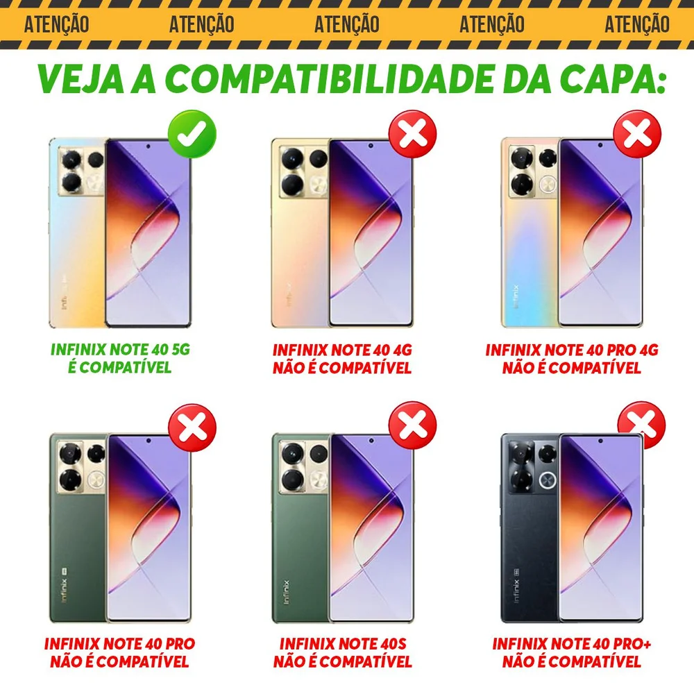 Imagem 5 de 5 do produto Capa Militar P/ Infinix Note 40 5g - Capinha Case Protetora Anti Impacto Queda Armadura Resistente