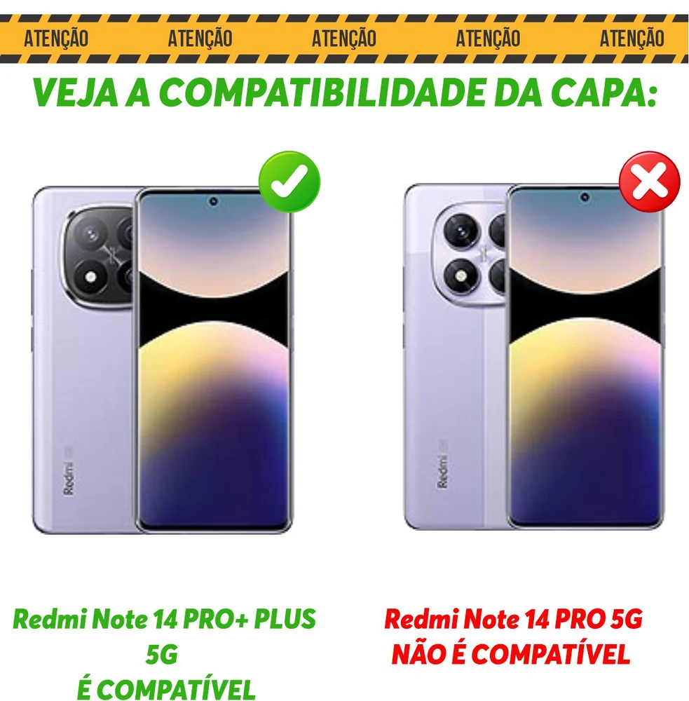 Imagem 2 de 2 do produto Capa Militar P/ Redmi Note 14 Pro + Plus 5g - Capinha Case Protetora Anti Impacto Queda Armadura Resistente