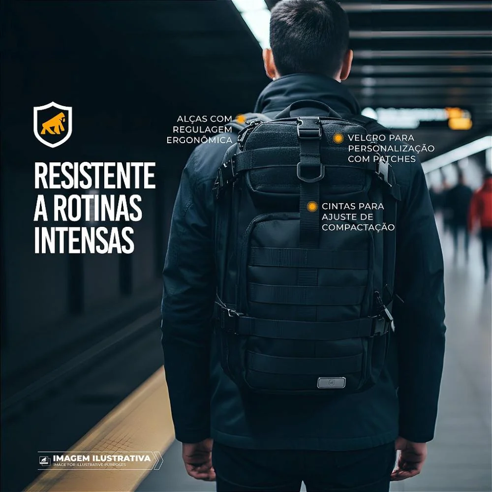 Imagem 5 de 5 do produto Mochila Tática 30l Com Entrada Usb-a, P2 E Capa De Chuva Integrada - Raptor - Gshield