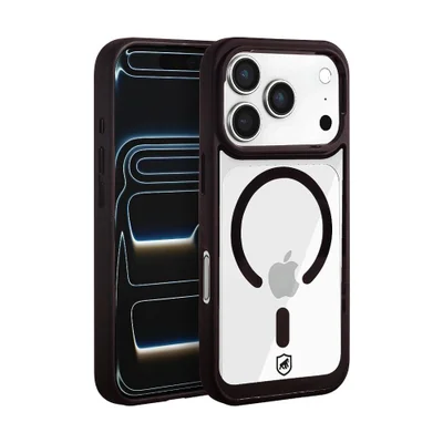 Capa Para Iphone 17 Pro - Magsafe Wave Transparente - Preta - Gshield