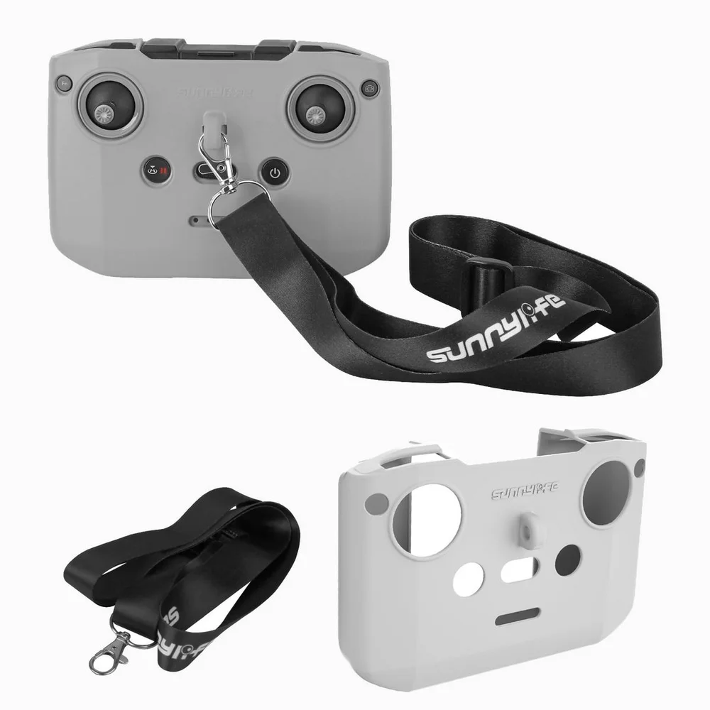 Capa Silicone Com Alça Para Controle Dji Rc-n1, N2 E N3 Cor:cinza Claro