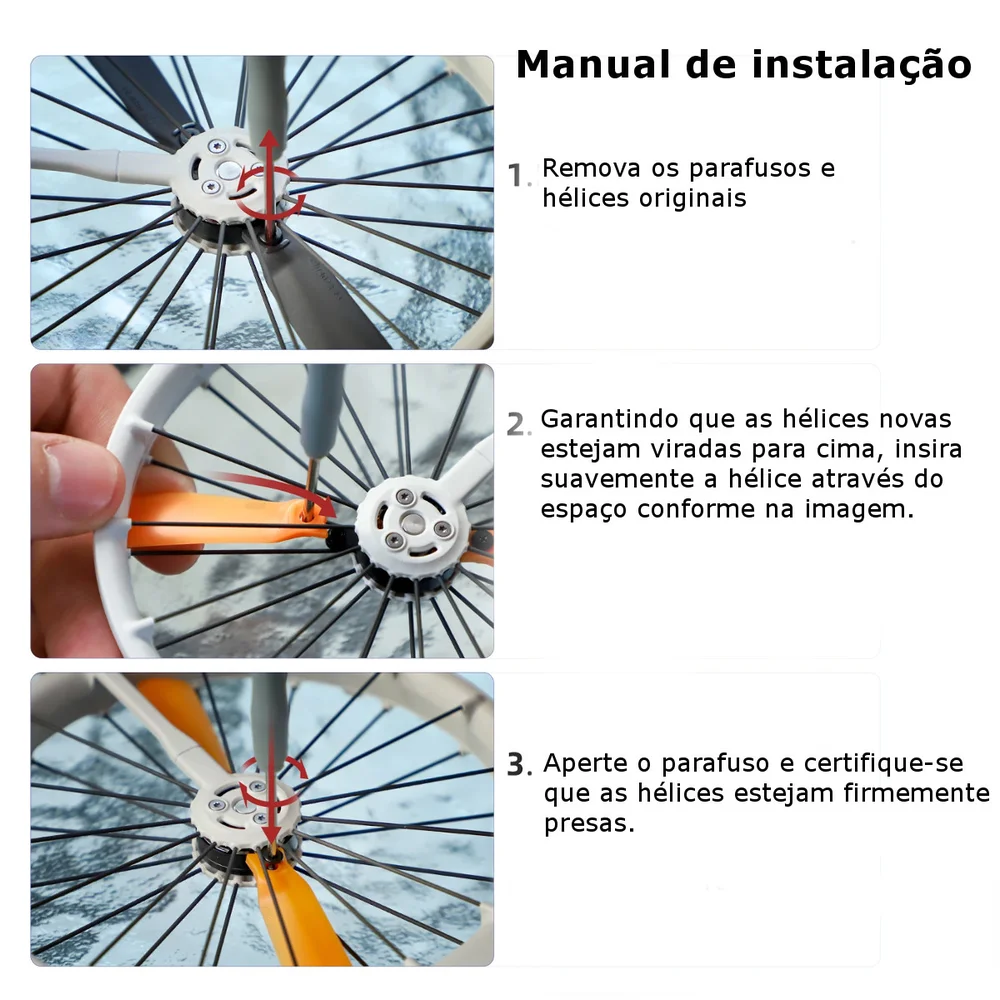 Imagem 2 de 5 do produto 2 Pares De Hélices Coloridas  Para Drone Dji Flip Cor:preto