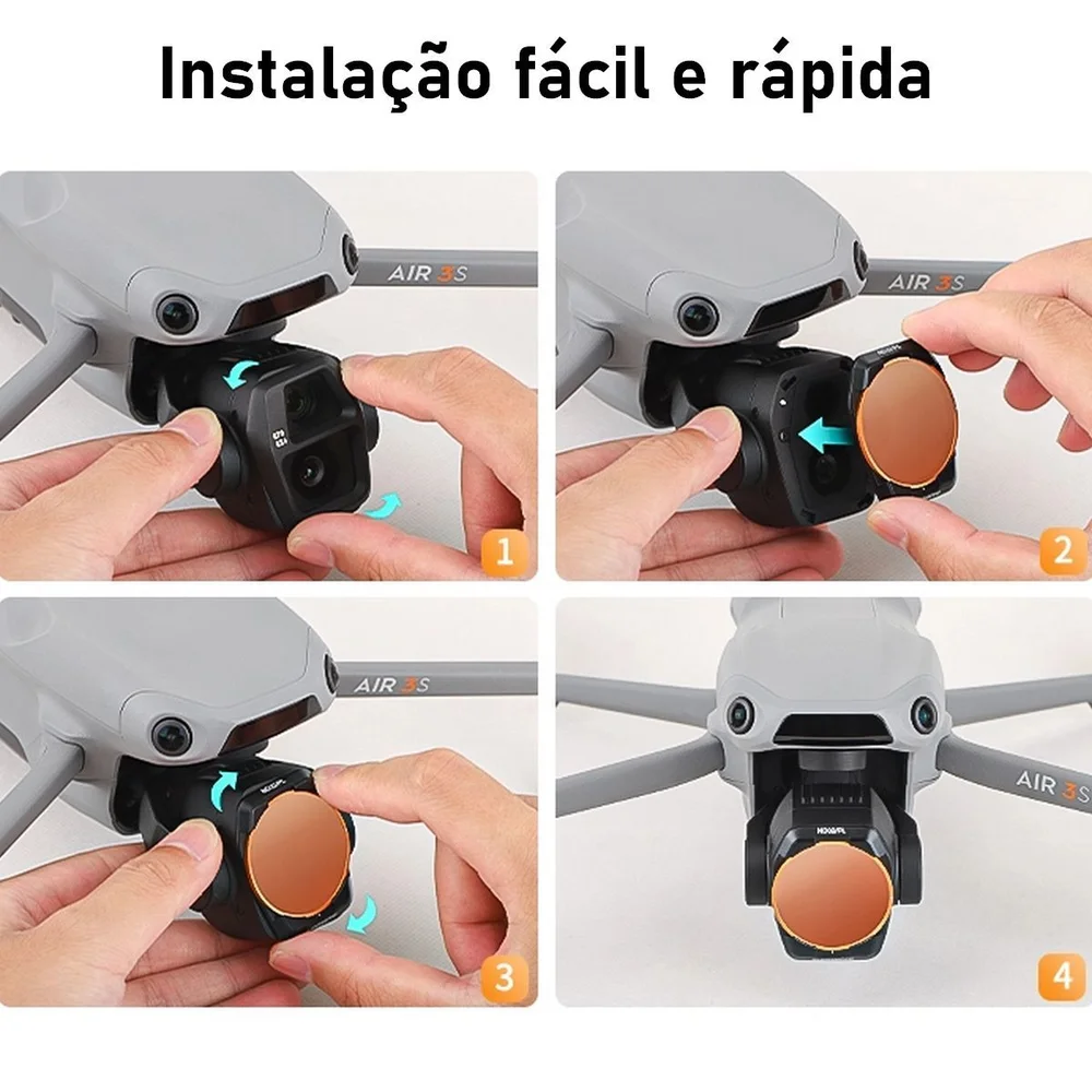 Imagem 2 de 5 do produto Filtro De Lente Cpl Para Drone Dji Air 3s