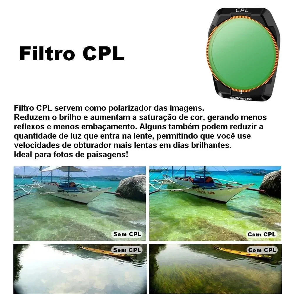 Imagem 5 de 5 do produto Filtro De Lente Cpl Para Drone Dji Air 3s