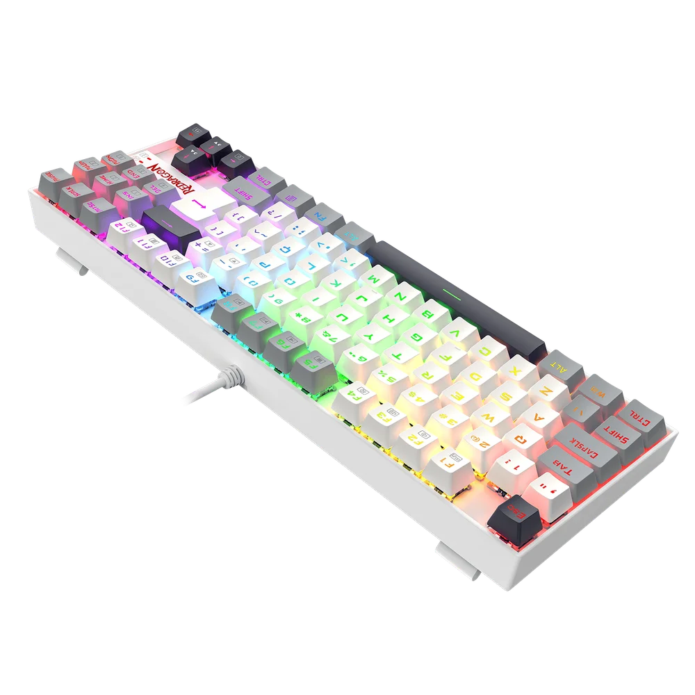 Imagem 3 de 5 do produto Teclado Mecânico Gamer Redragon Kumara RGB Branco,preto E Cinza,switch Marrom, K552wgl-RGB Pt-brown