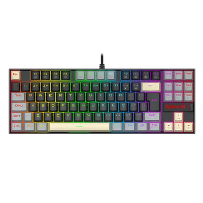 Teclado Mecânico Gamer Redragon Kumara RGB Preto,cinza,amarelo Switch Marrom K552lgy-RGB