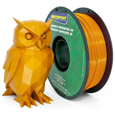 Filamento para impressora 3D PLA 1.75mm 1Kg Dourado – Brilho Luxuoso que Destaca suas Peças