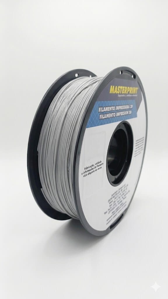 Filamento De Impressora 3d PLA 1.75mm 1Kg Cinza Masterprint – Ideal para Peças Técnicas