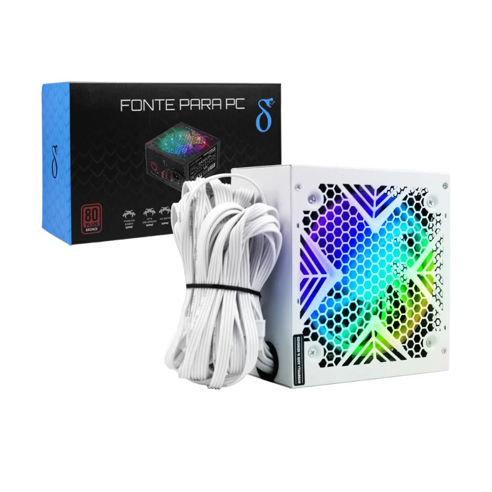 Fonte Atx 750w Para PC Gamer RGB 80 Plus Bronze Compatível Amd/intel Fonte Atx 750w Para PC Gamer RGB 80 Plus Bronze Compatível Amd/intel