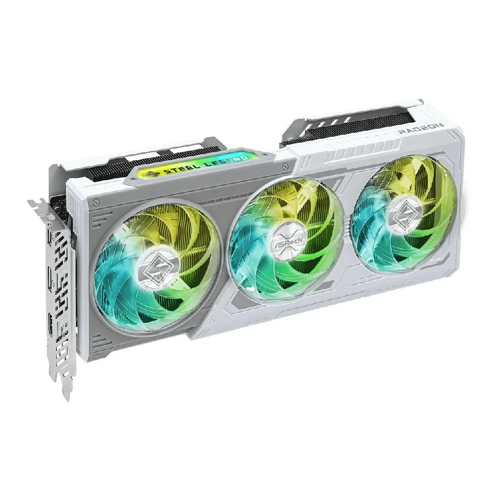 Imagem 2 de 5 do produto Placa De Vídeo Asrock Amd Radeon Rx 9060 Xt Steel Legend Oc 16gb Gddr6 128 Bits - 90-ga5jzz-00uanf