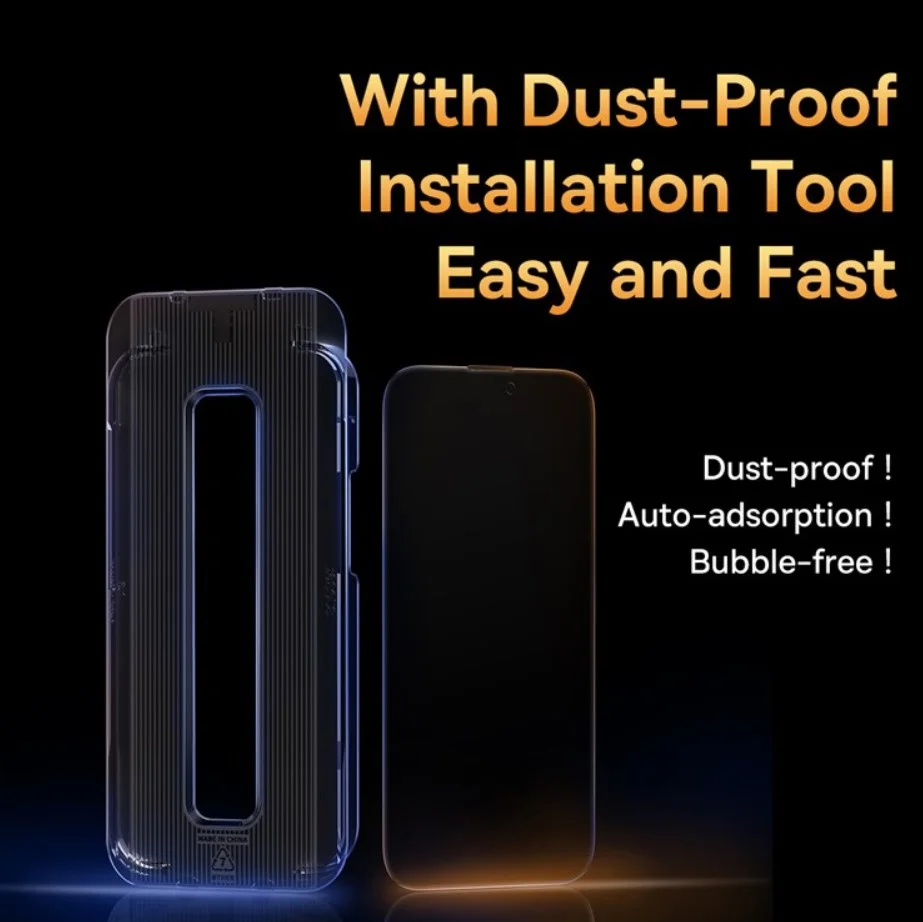 Imagem 3 de 5 do produto Protetor De Tela De Vidro Temperado Baseus Crystal Privacy De 0,3 Mm Com Filtro De Poeira Para Iphone 13 Pro Max/iphone 14 Plus (pacote Com 1 Unidade, Kit De Limpeza E Ferramenta De Instalação À Prova De Poeira), Transparente