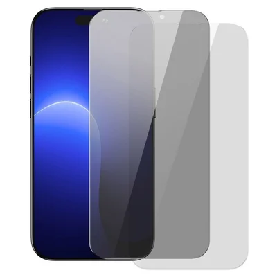 Protetor De Tela De Vidro Temperado Baseus Crystal Privacy De 0,3 Mm Com Filtro De Poeira Para Iphone 14 Pro (pacote Com 1 Unidade, Kit De Limpeza E Ferramenta De Instalação À Prova De Poeira), Transparente