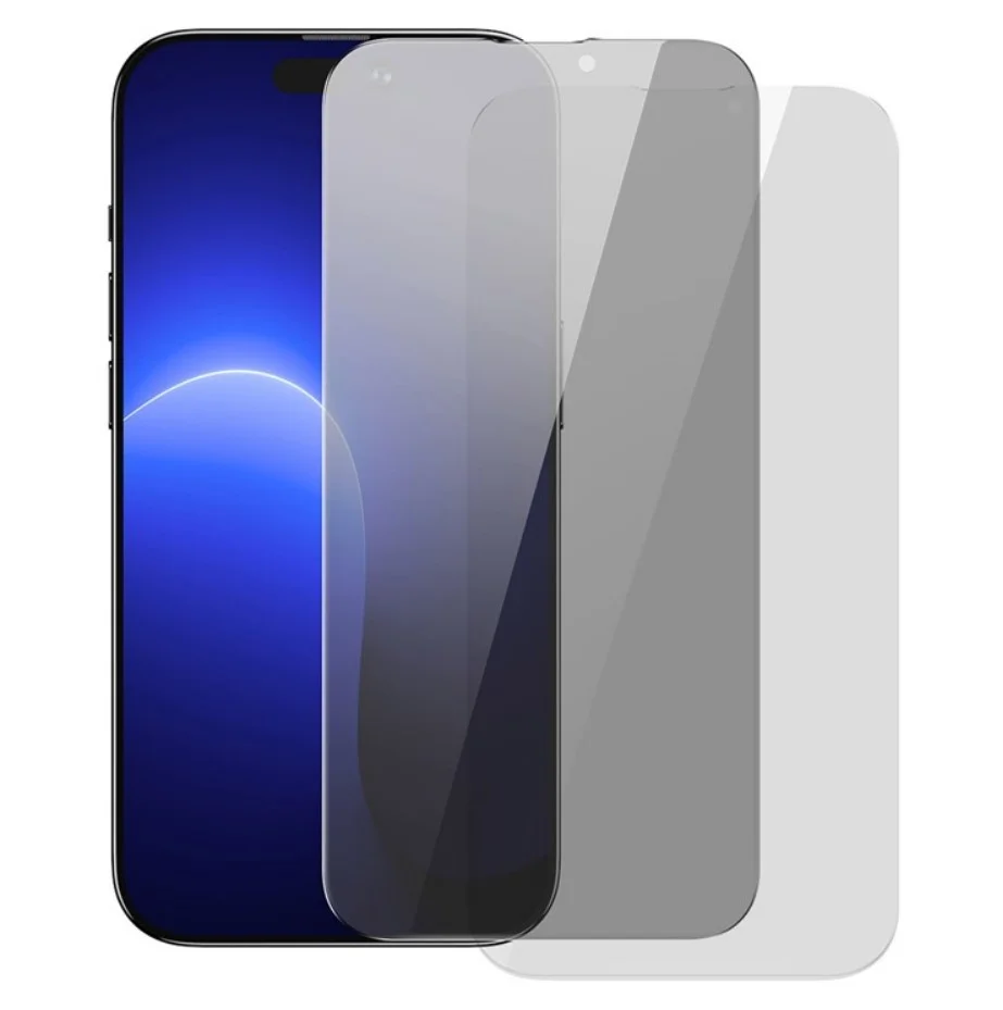 Protetor De Tela De Vidro Temperado Baseus Crystal Privacy De 0,3 Mm Com Filtro De Poeira Para Iphone 14 Pro (pacote Com 1 Unidade, Kit De Limpeza E Ferramenta De Instalação À Prova De Poeira), Transparente