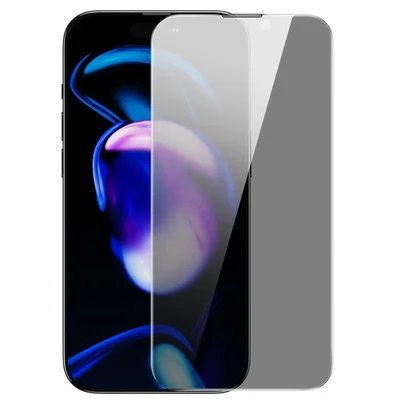 Protetor De Tela De Vidro Temperado Baseus Crystal Privacy De 0,3 Mm Com Filtro De Poeira Para Iphone 13/iphone 13 Pro/iphone 14 (pacote Com 1 Unidade, Kit De Limpeza E Ferramenta De Instalação À Prova De Poeira), Transparente