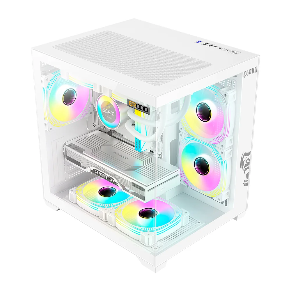 Gabinete Aquario Gamer Grodd Snow Branco