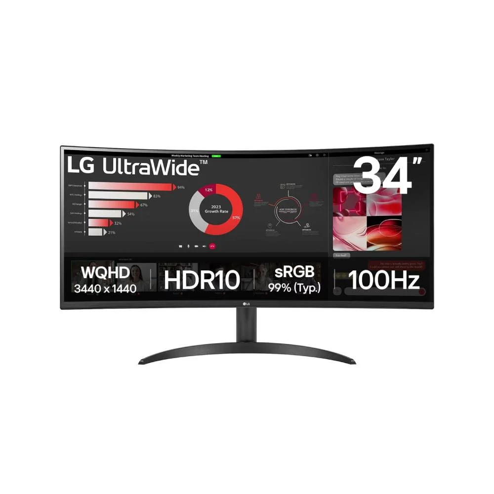 Monitor Curvo Lg Ultrawide 34" Wqhd 100hz Va 5ms Dp HDMI - 34wr50qk-b Monitor Curvo Lg Ultrawide 34" Wqhd 100hz Va 5ms Dp HDMI - 34wr50qk-b