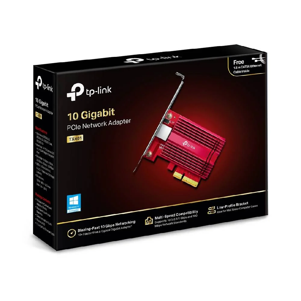 Imagem 3 de 5 do produto Adaptador De Rede Tp-link Tx401 PCi Express 10 Gigabit