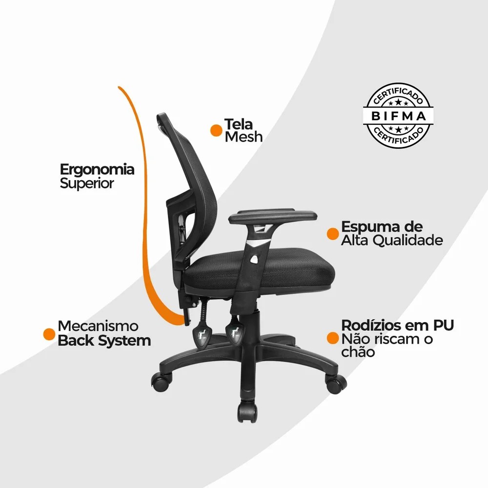Cadeira De Escritório Diretor Oficial Ergon Uni - 1 Cadeira De Escritório Diretor Oficial Ergon Uni - 1