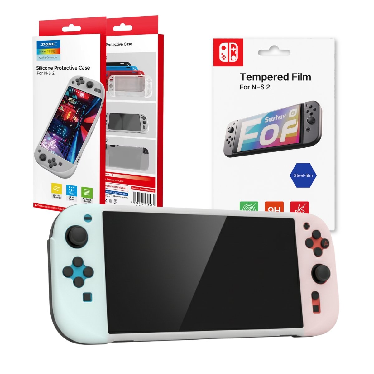 Capa De Silicone Case Antiderrapante + Película De Vidro Temperado 9h Para Switch 2 (branco)