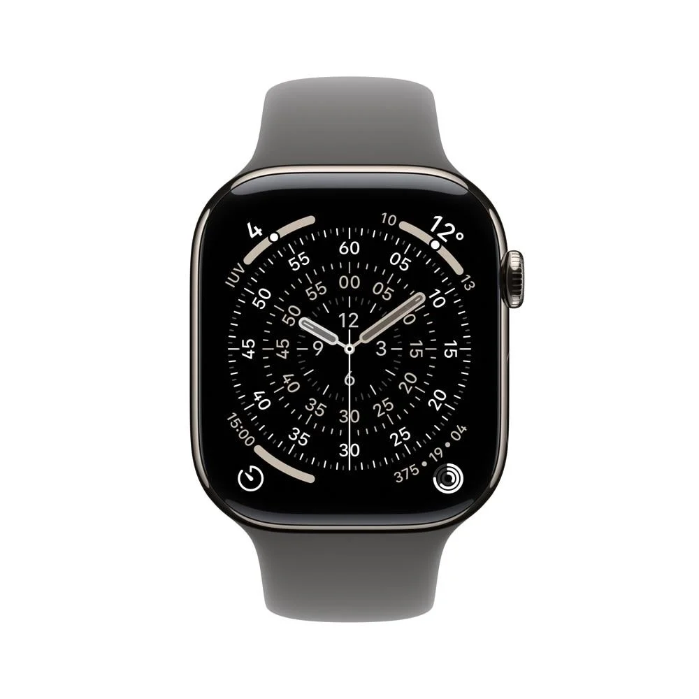 Imagem 3 de 5 do produto Apple Watch Series 11 Gps + Cellular - Caixa Natural De Titânio – 46 Mm - Pulseira Esportiva Cinza-pedra – P/m