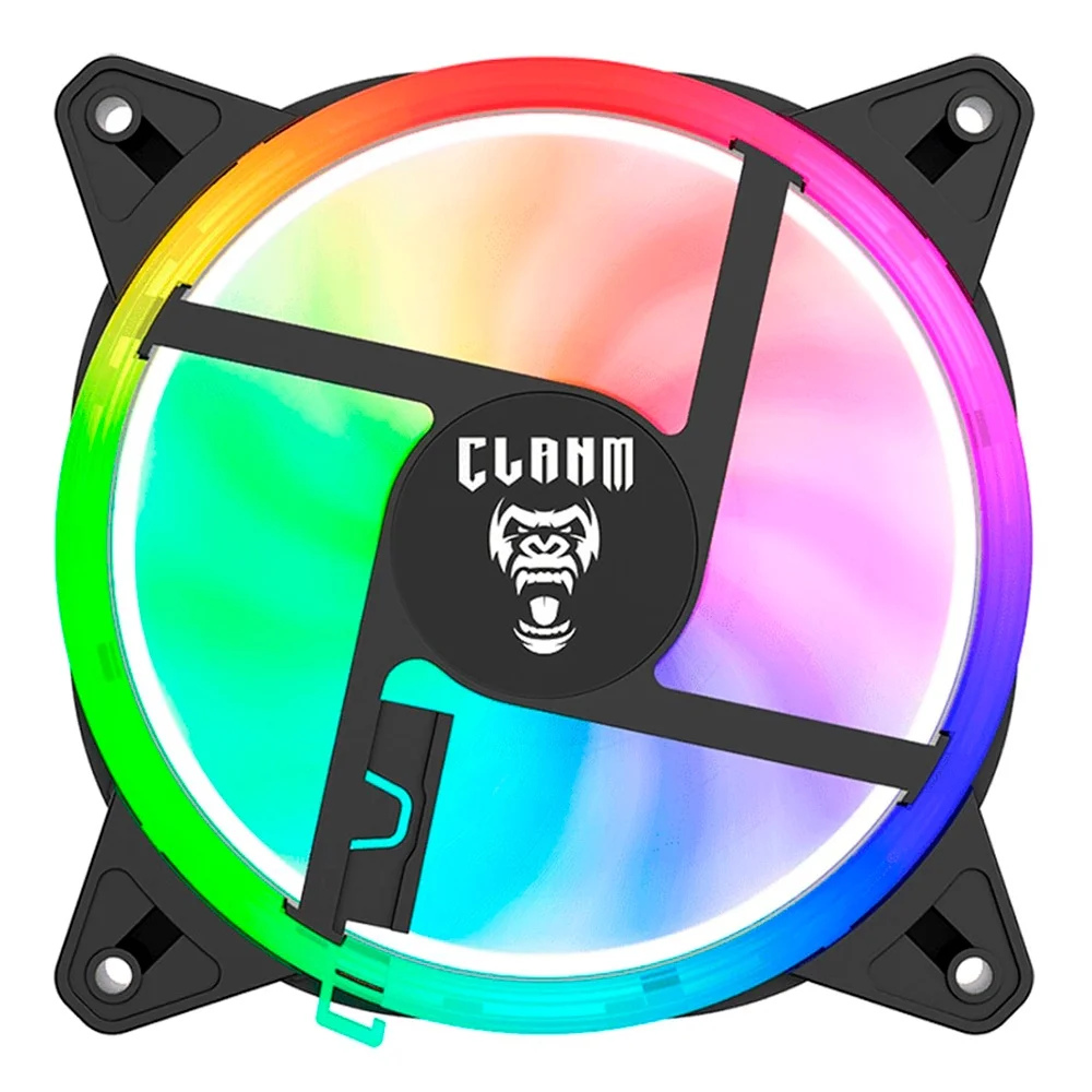 Cooler Fan Para Gabinete Noto Molex 4pin Preto Ventoinha Clanm Gamer 4