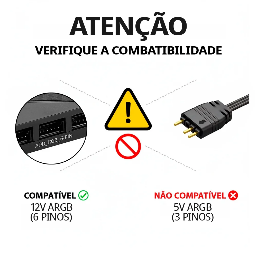 Cooler Fan ARGB Ventoinha Para Gabinete Eurus 6pin 12v Preto PC Clanm Gamer 5