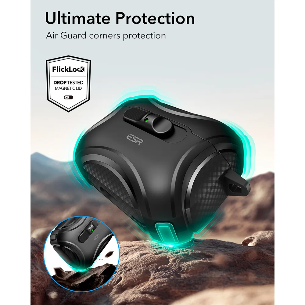 Imagem 3 de 5 do produto Esr Cyber Flicklock Case Airpods Pro 2025 Anti-queda Preto