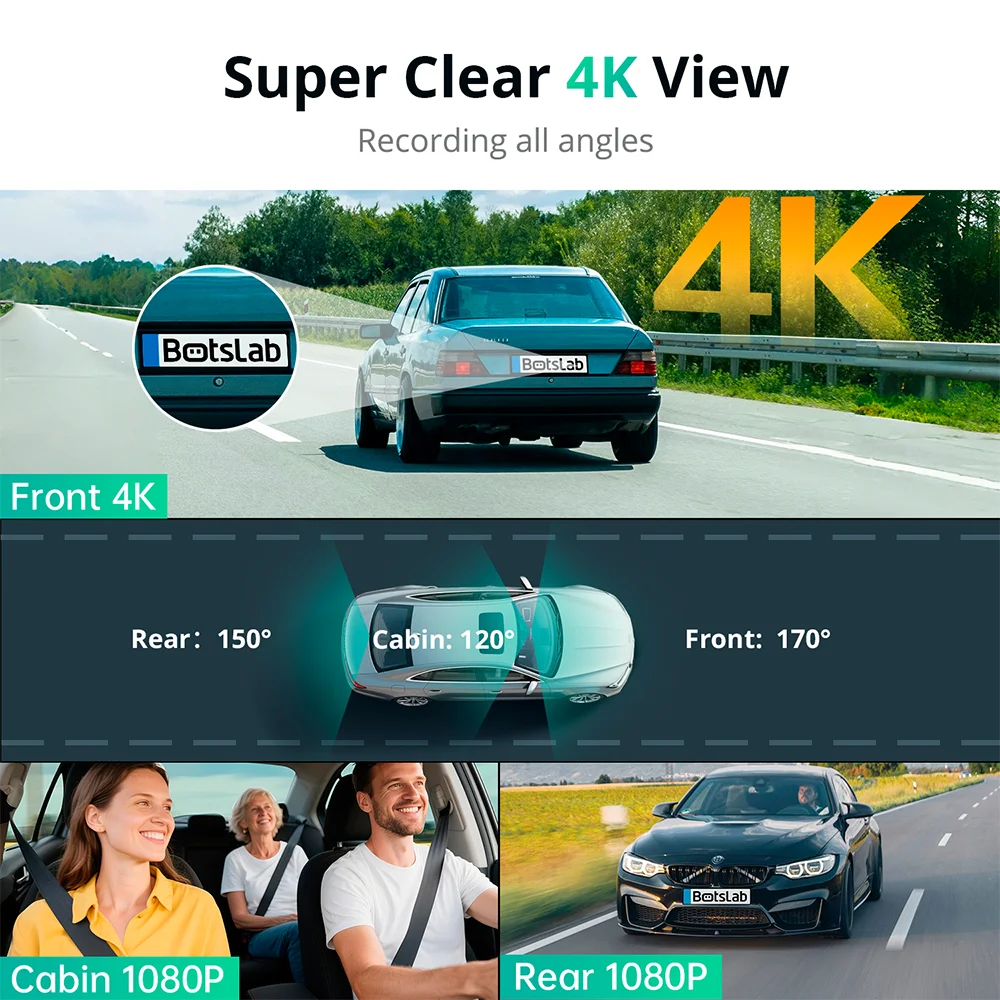 Imagem 2 de 5 do produto Câmera Veicular Botslab G980h 3 Canais Gravação Tripla