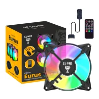 Kit Cooler Fan ARGB Clanm Eurus Com Controladora e Controle Remoto - 3 Unidades 120mm 2