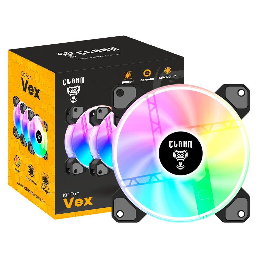 Kit 3 Fans RGB Clanm Vex 5
