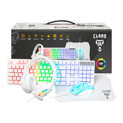 Kit Gamer Nightmare Snow Teclado - Mouse - Mousepad - Headset