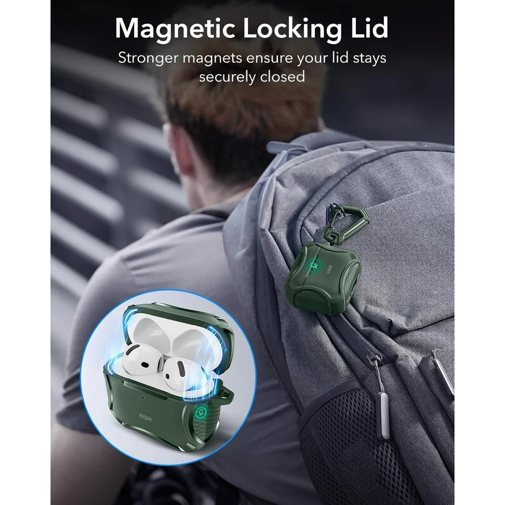 Imagem 3 de 5 do produto Capa Esr Airpods 4 Geração Magsafe Proteção Quedas Verde