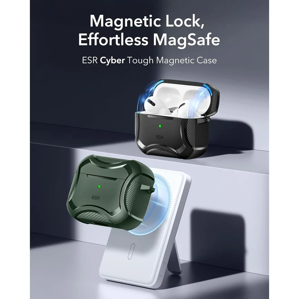 Imagem 5 de 5 do produto Capa Esr Airpods 4 Geração Magsafe Proteção Quedas Verde