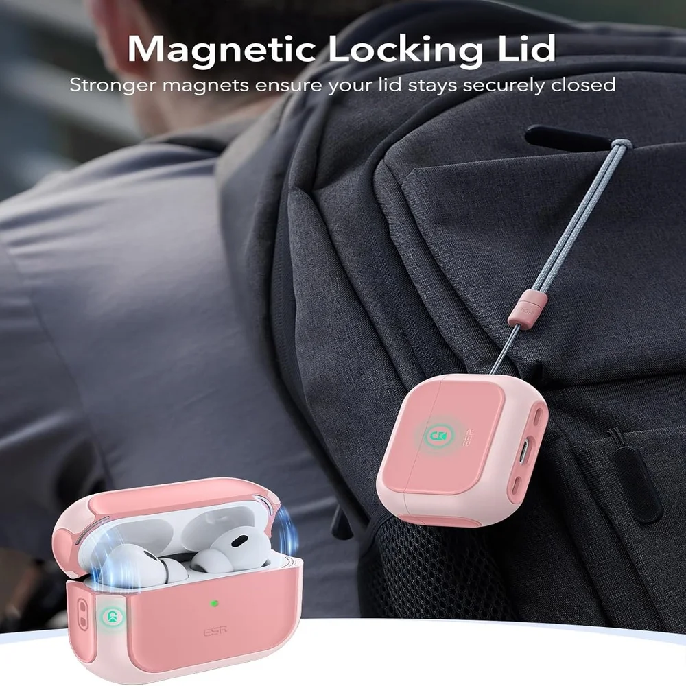 Imagem 3 de 5 do produto Capa Esr Airpods Pro 2ª Geração Proteção Anti Queda Rosa