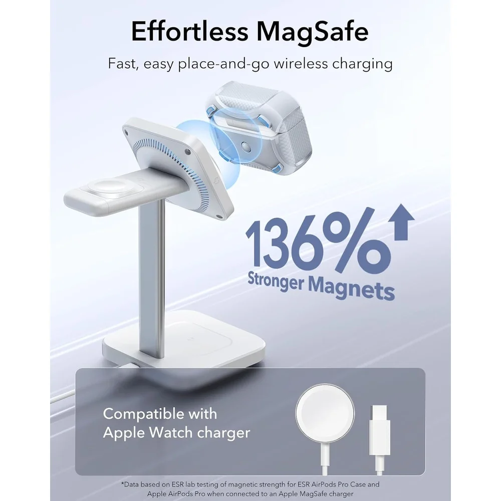 Imagem 2 de 5 do produto Capa Esr Airpods Pro 2 Magsafe Anti-queda Magnética Cinza