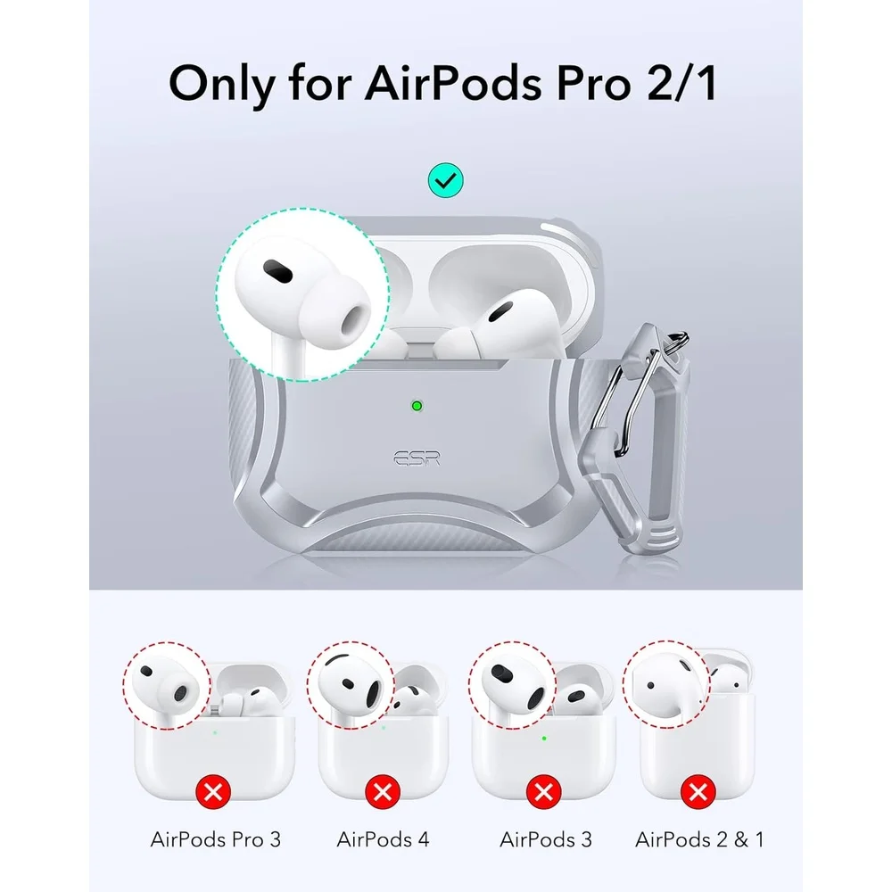 Imagem 4 de 5 do produto Capa Esr Airpods Pro 2 Magsafe Anti-queda Magnética Cinza