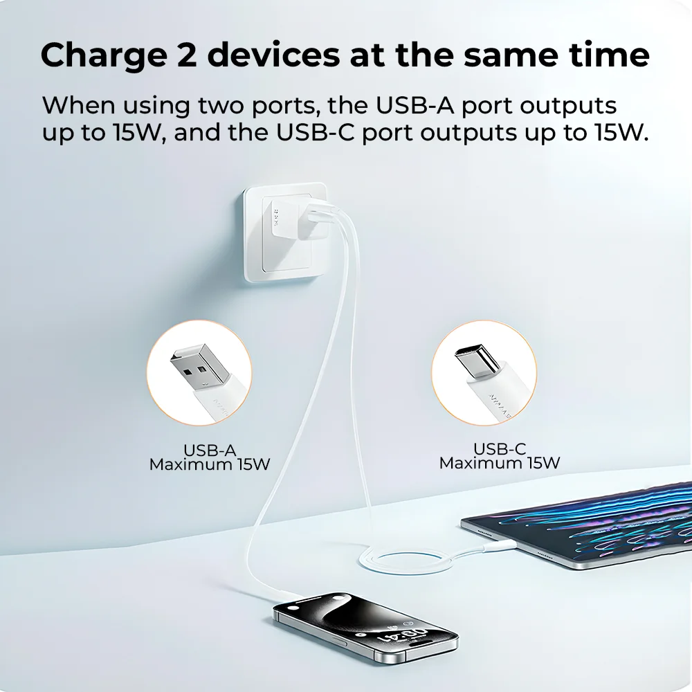 Imagem 5 de 5 do produto Carregador De Parede Life Gan 33w Usb-c E Usb-a Rápido