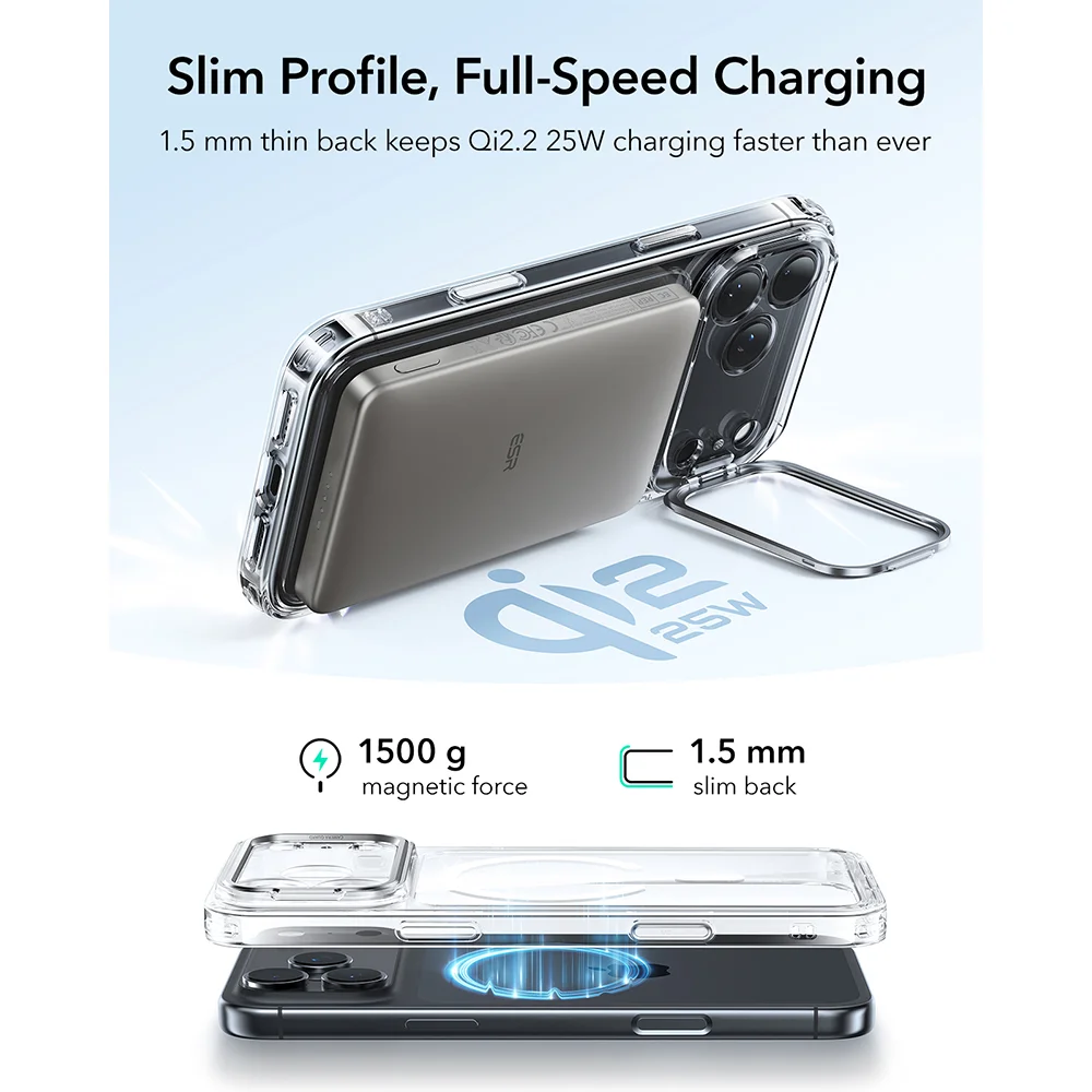 Imagem 3 de 5 do produto Capa Esr Iphone 17 Pro Max Halolock Transparente Suporte