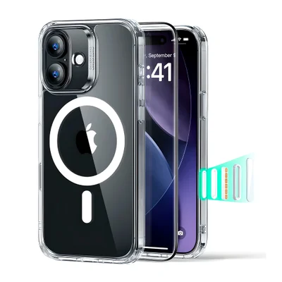 Capa Esr Iphone 17 Halolock Botão Câmera Transparente