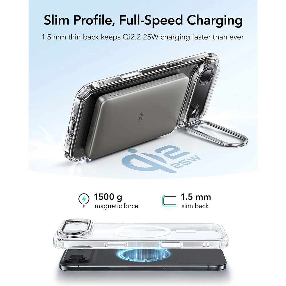 Imagem 2 de 5 do produto Capa Esr Iphone 17 Halolock Híbrida Suporte Transparente