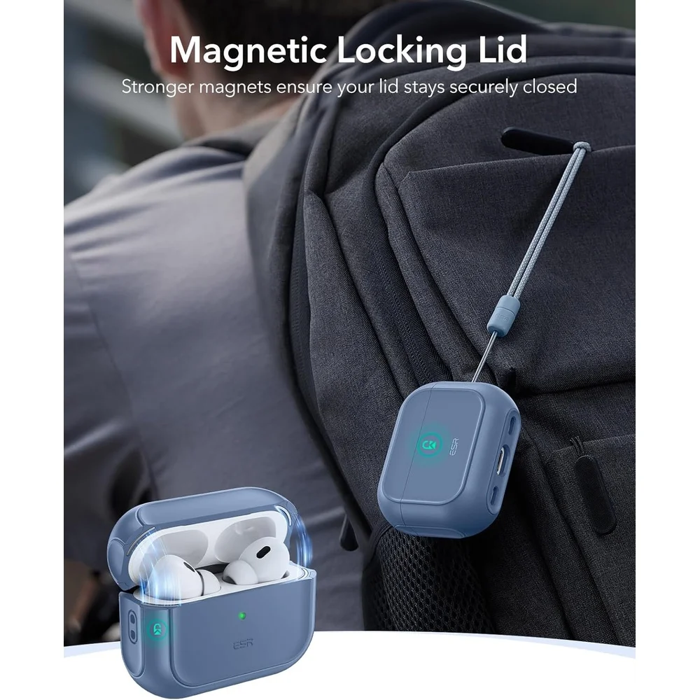 Imagem 3 de 5 do produto Capa Esr P/ Airpods Pro 2 Geração Magsafe Lanyard Azul