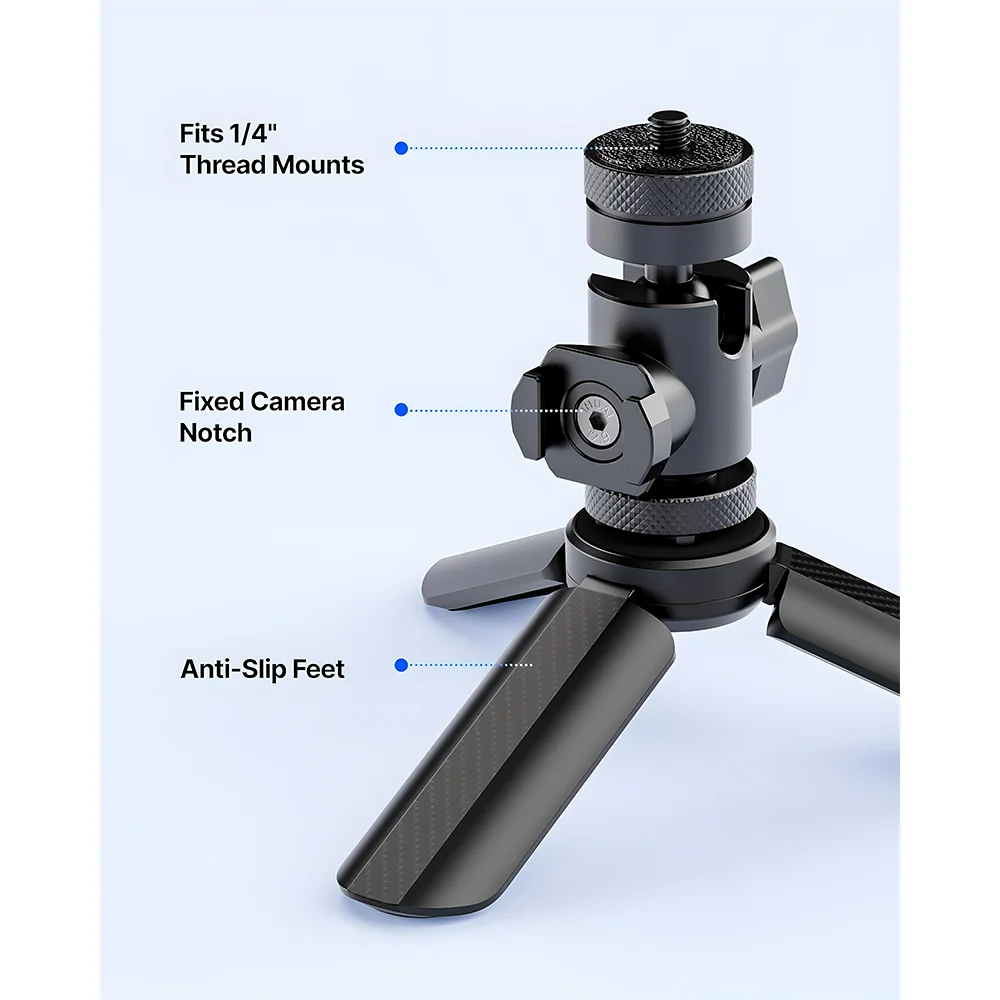 Imagem 3 de 5 do produto Suporte Mesa Microfone Boya Magic Mini Tripé Ajustável