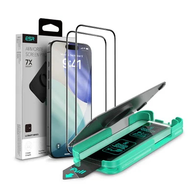 Película Esr Iphone 17 Air Vidro Temperado Kit 2 Borda Preta