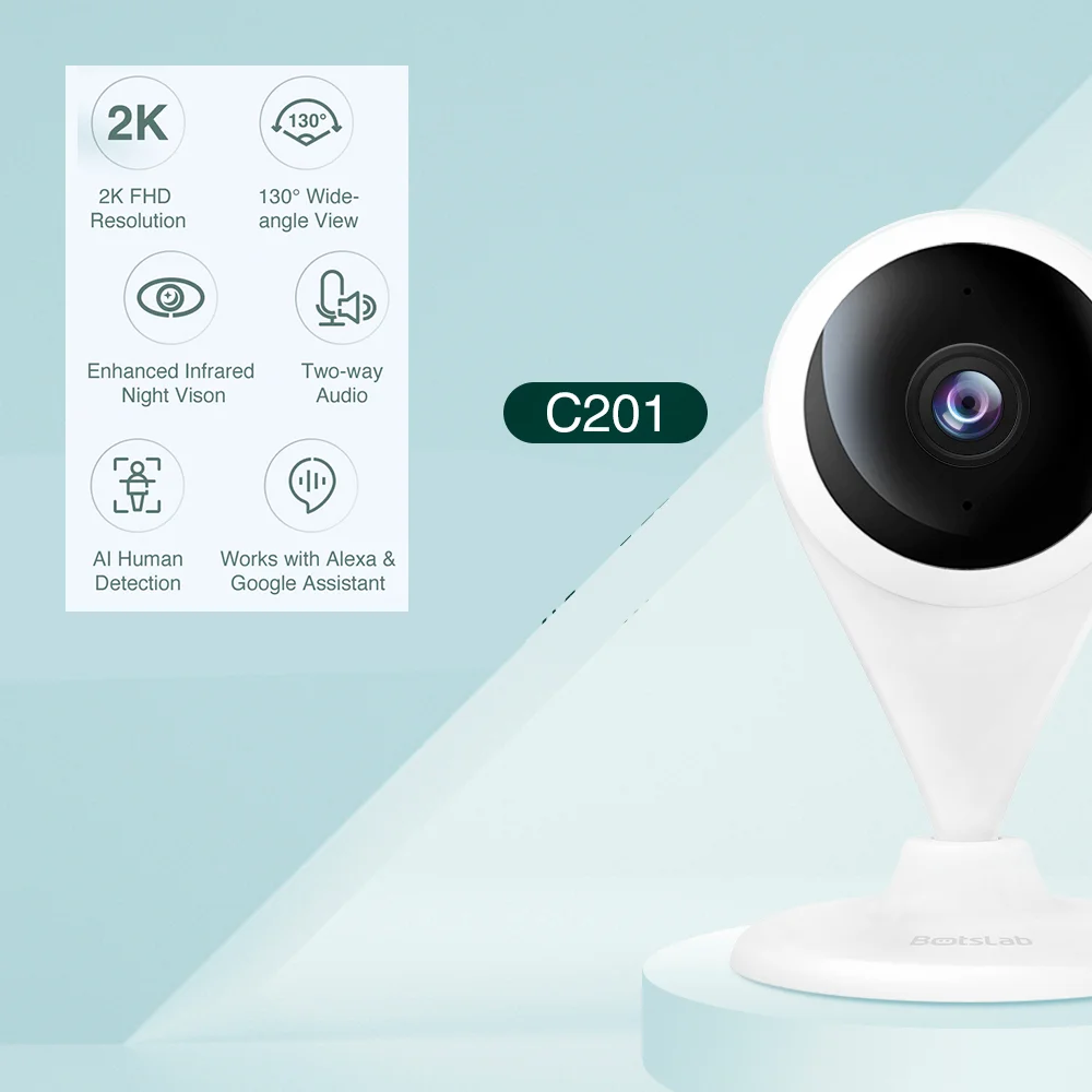 Imagem 3 de 5 do produto Câmera Interna Botslab C201 Wi-fi Full Hd Visão Noturna